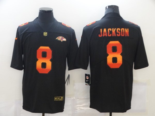 Men's Baltimore Ravens #8 Lamar Jackson Black NFL 2020 Fashion Limited Stitched Jersey
